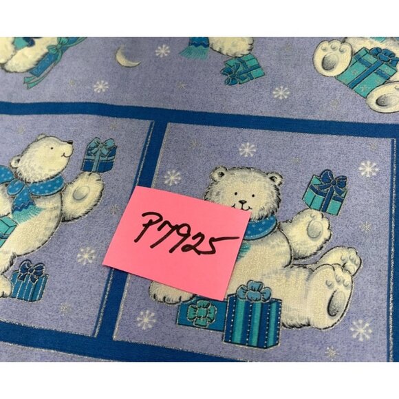 Polar Bear Cotton Fabric Cranton Holiday Print 1/2 yard x 44" Blue Snowflakes - Picture 9 of 11